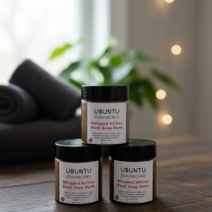 Whipped African Black Soap Paste - Peppermint (2 ounces)